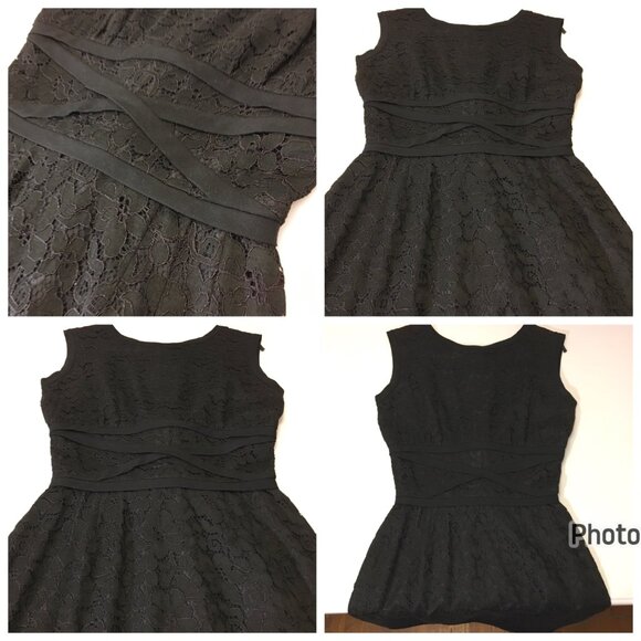 Vintage 50s 60s Black Wiggle Dress Party Cocktail Christmas LBD MCM Bombshell (I - Picture 4 of 16